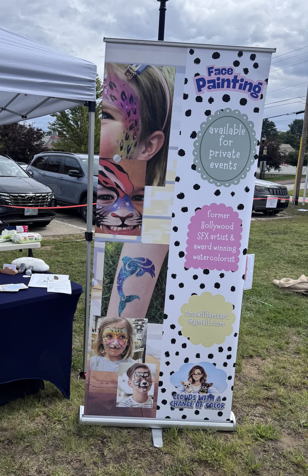 Clouds With a Chance of Color face painting banner